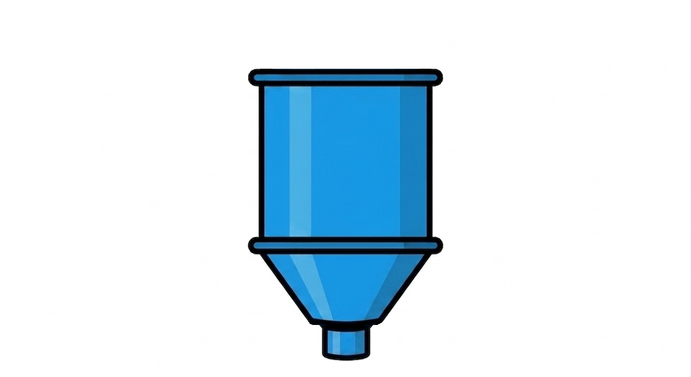 Flat top / truncated-cone bottom with nozzle — TARATURE-022