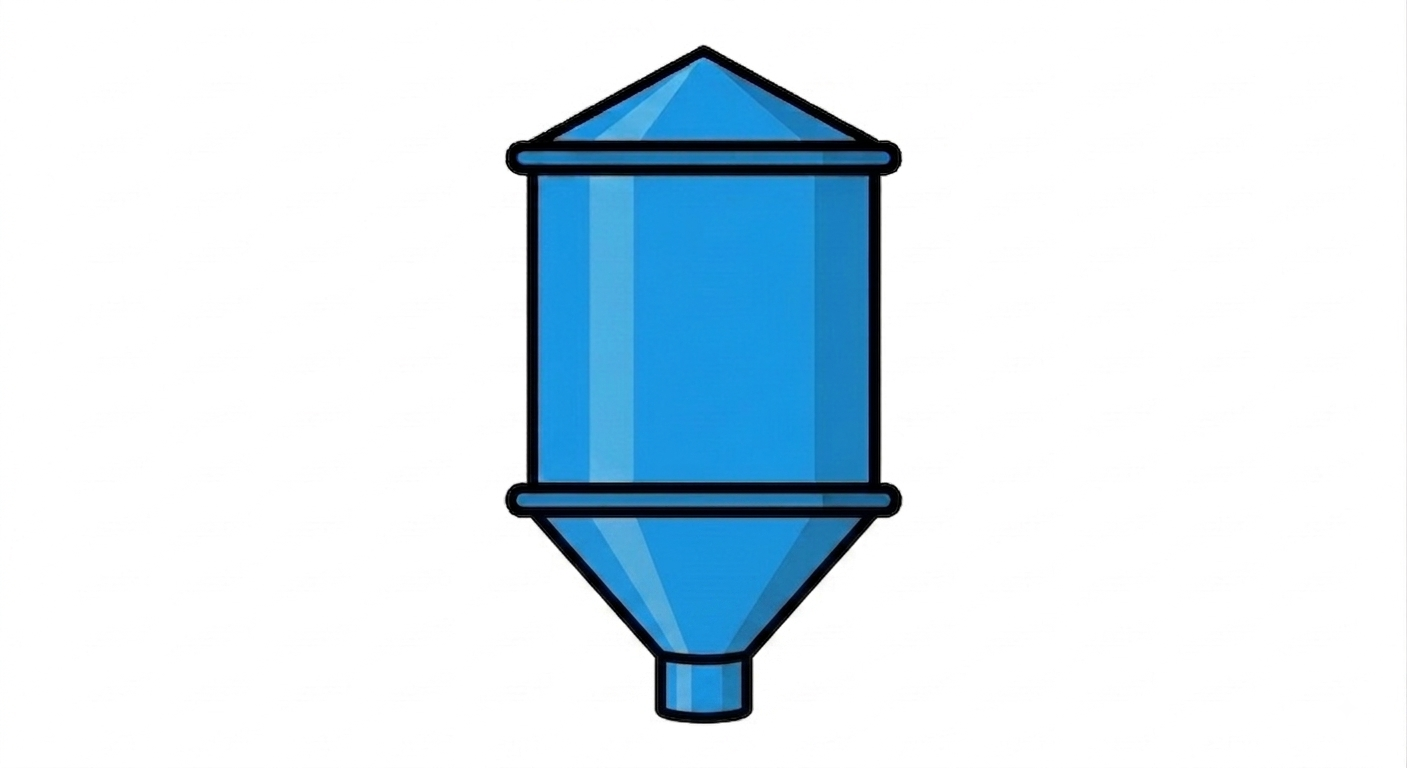 Conical top / conical bottom with nozzle — TARATURE-010