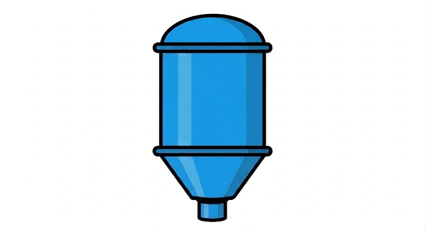Dished top / truncated-cone bottom with nozzle — TARATURE-007