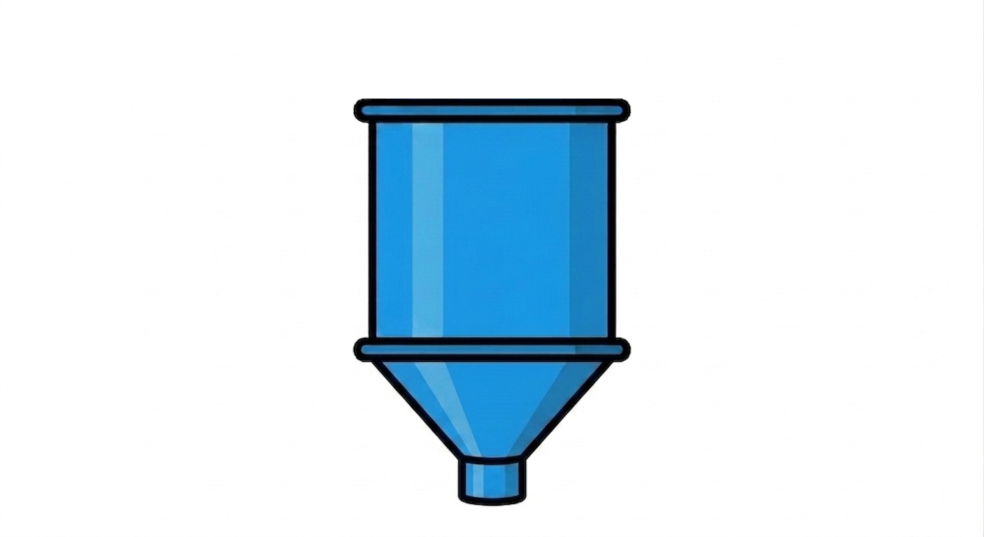 Flat top / conical bottom with nozzle — TARATURE-019