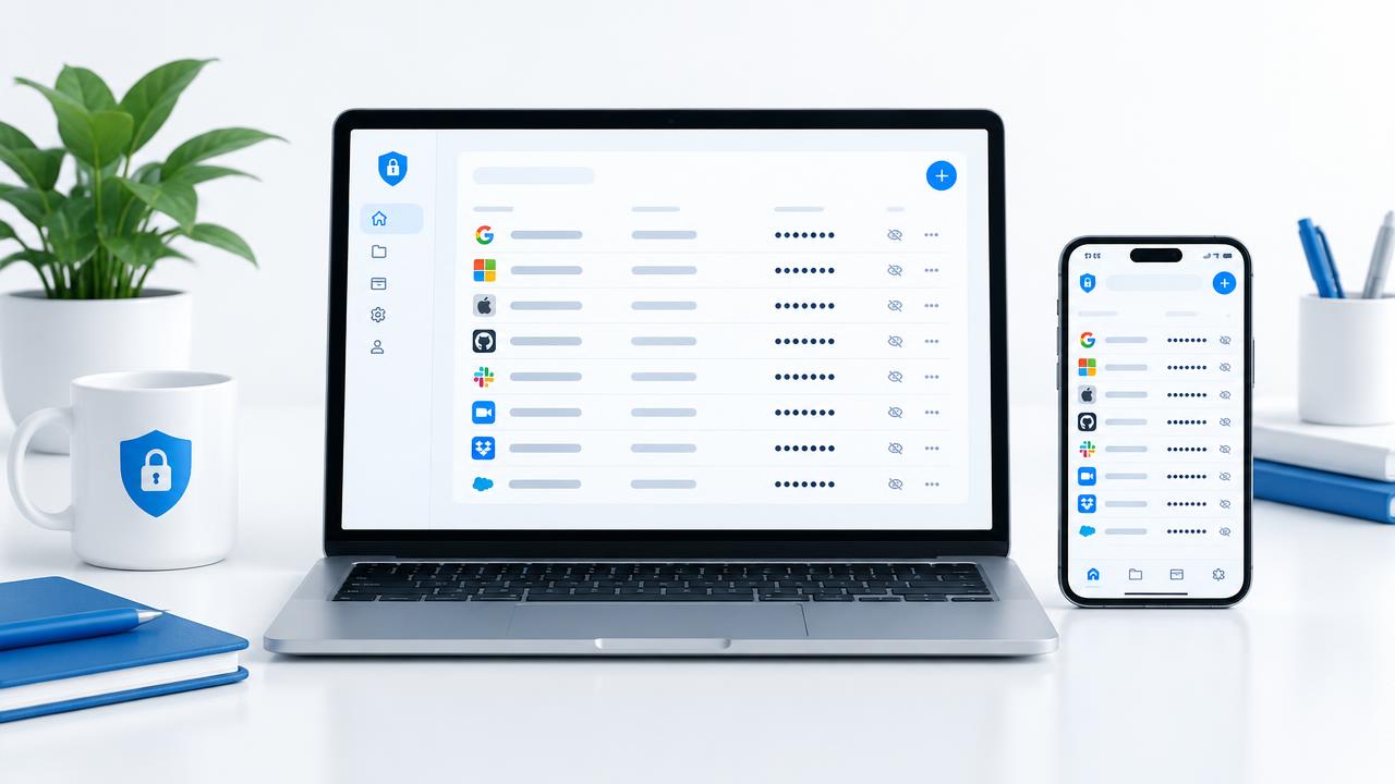 Registro delle credenziali dei siti web aziendali su computer e smartphone